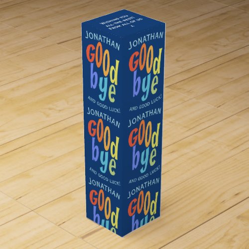 Colorful Goodbye and Good Luck Farewell Wine Box