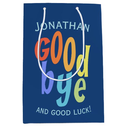 Colorful Goodbye and Good Luck Medium Gift Bag