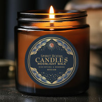 Colorful Gothic Tarot Moon Editable Candle Label