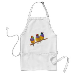 Colorful Gouldian Finches in Pastels Adult Apron