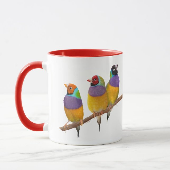 Colorful Gouldian Finches in Pastels Mug (Left)
