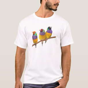 Colorful Gouldian Finches in Pastels T-Shirt