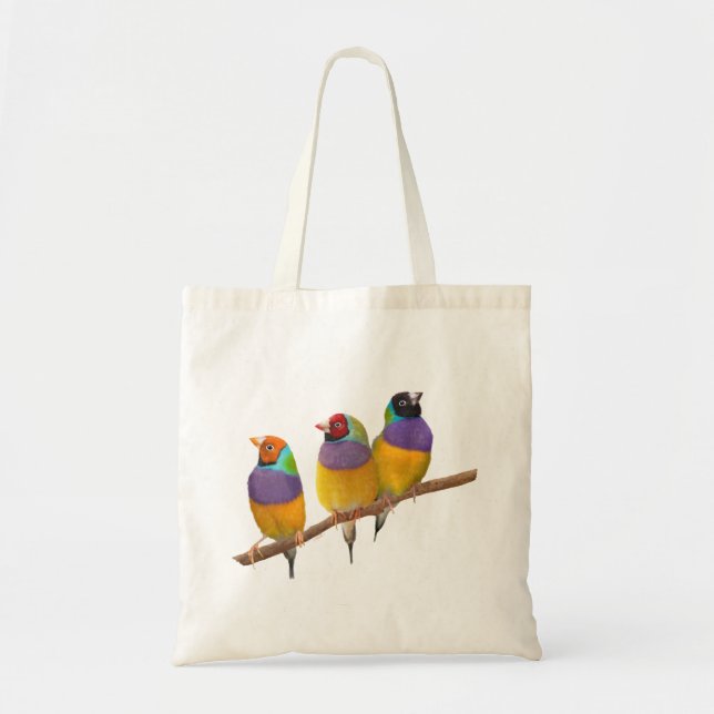 Colorful Gouldian Finches in Pastels Tote Bag (Front)