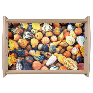 Colorful Gourds C Serving Tray