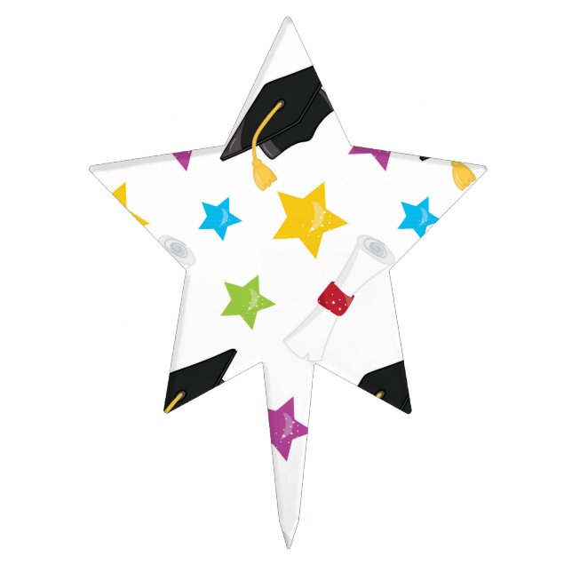 Colorful grad cake topper (Front)