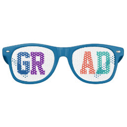 Colorful GrAd Individual Letters.Text Design Retro Sunglasses