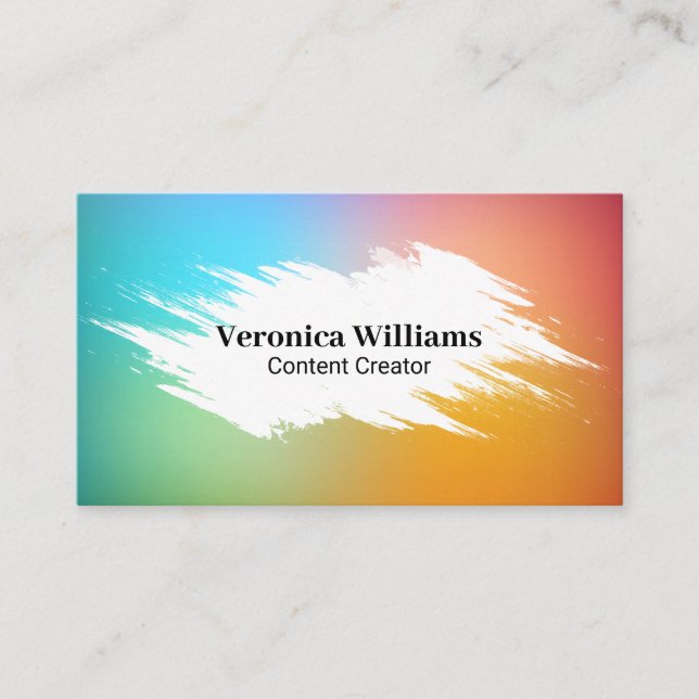 Colorful Gradient Background Business Card (Front)