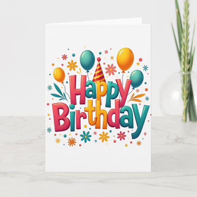 Colorful Gradient Birthday Card (Front)
