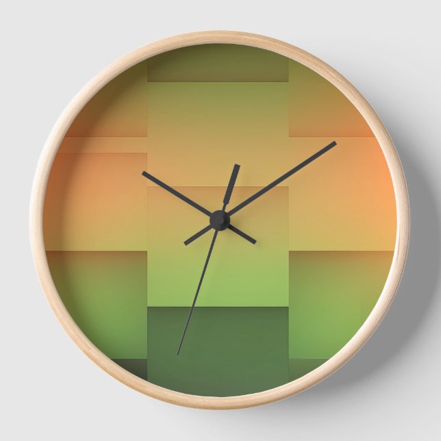 Colorful Gradient Brick Wall Clock  (Front)