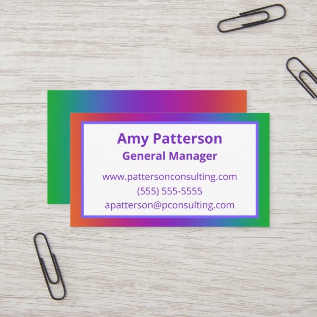 Colorful Gradient Business Cards (Front/Back In Situ)