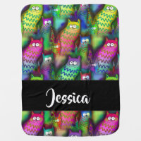 Colorful gradient cats pattern baby blanket