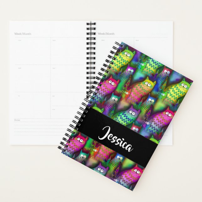 Colorful gradient cats pattern planner (Display)