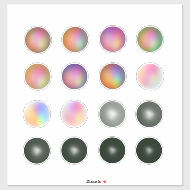 Colorful gradient circles sticker (Sheet)