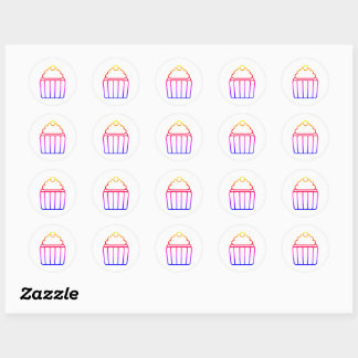 Colorful Gradient Cupcake Sticker Sheet