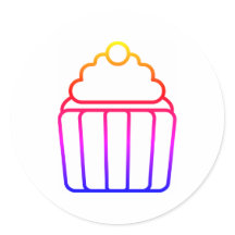 Colorful Gradient Cupcake Sticker Sheet