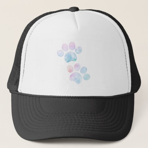 Colorful Gradient Dog Paws Trucker Hat