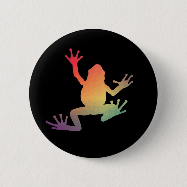 Colorful Gradient Frog Lover Gifts Button (Front)