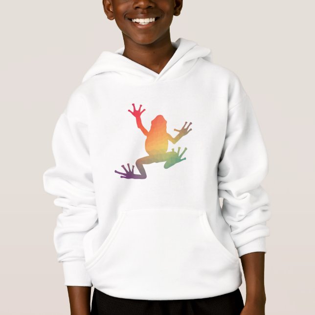 Colorful Gradient Frog Lover Gifts Hoodie (Front)