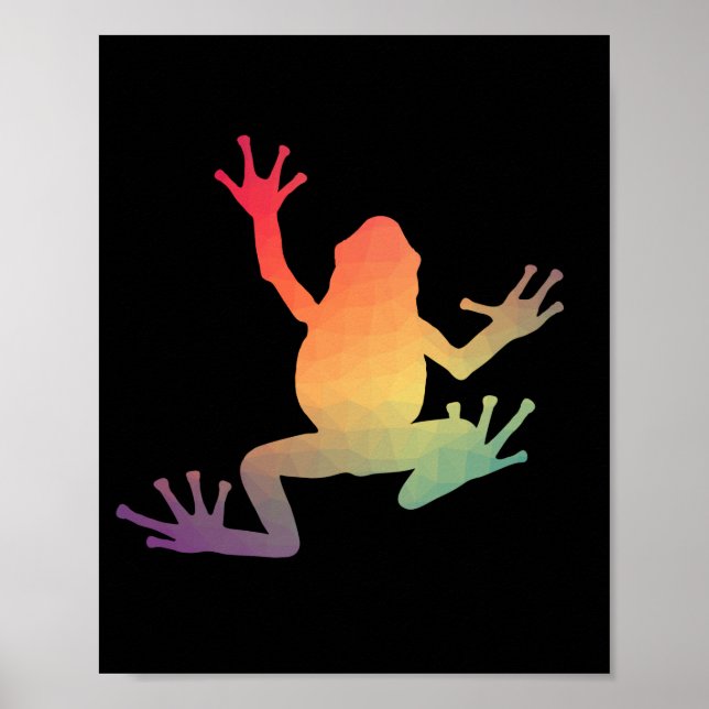 Colorful Gradient Frog Lover Gifts Poster (Front)