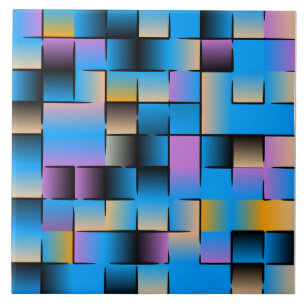 Colorful Gradient Holographic Streaks Pattern Ceramic Tile