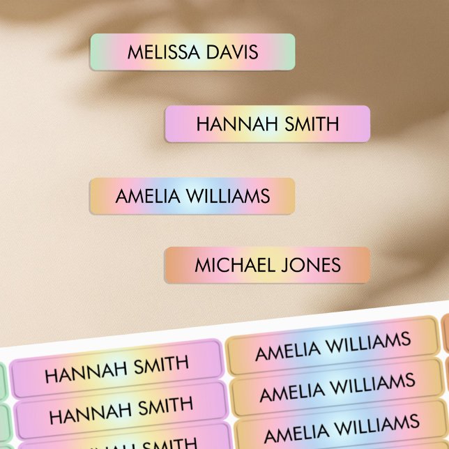 Colorful Gradient Kids Waterproof Name Labels (Creator Uploaded)