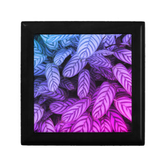 Colorful Gradient Leaf Pattern Jewelry Box