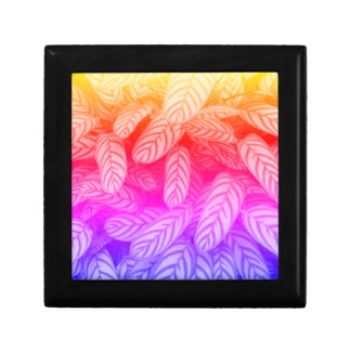 Colorful Gradient Leaf Pattern Jewelry Box