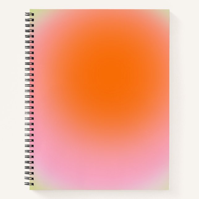 Colorful Gradient Lime Green Pink Orange Notebook (Front)