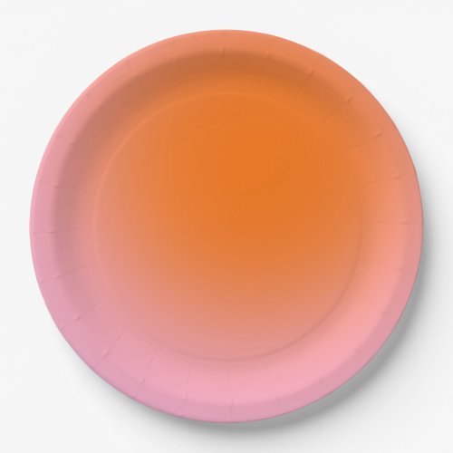 Colorful Gradient Lime Green Pink Orange Paper Plates