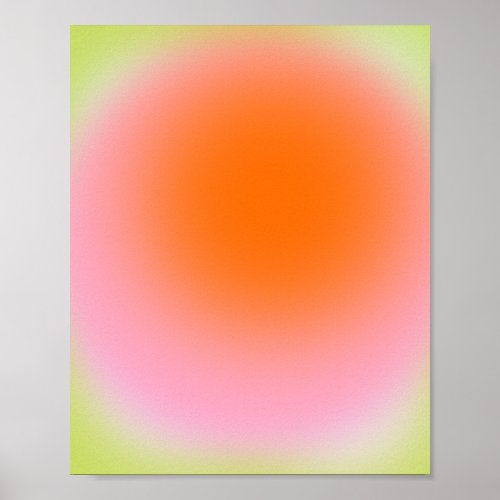 Colorful Gradient Lime Green Pink Orange Poster