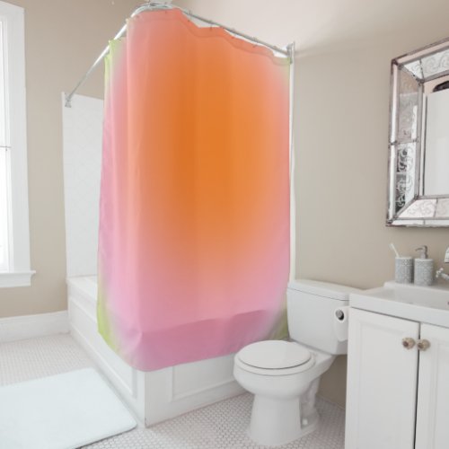 Colorful Gradient Lime Green Pink Orange Shower Curtain