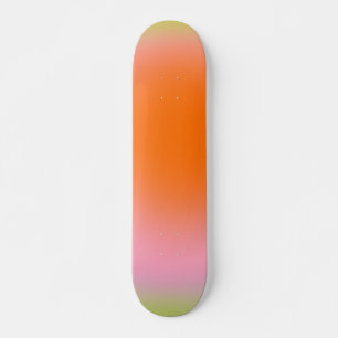 Colorful Gradient Lime Green Pink Orange Skateboard