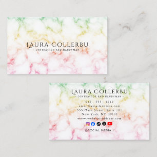 Colorful Gradient Marble Texture Business Card