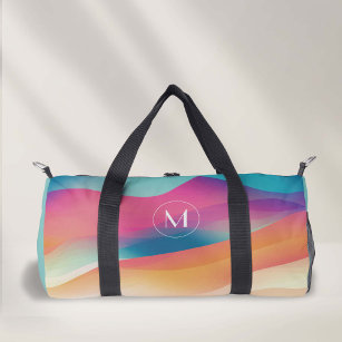 colorful gradient modern monogram dance duffle bag