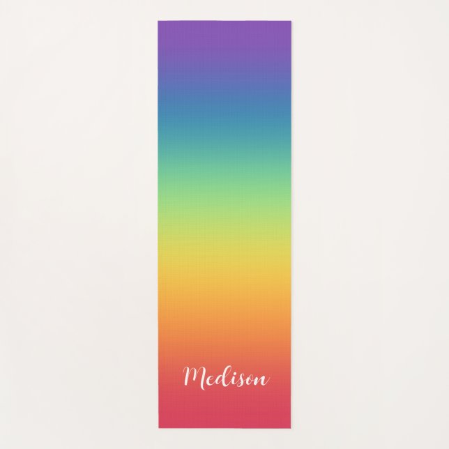 Colorful Gradient Rainbow  Yoga Mat (Front)