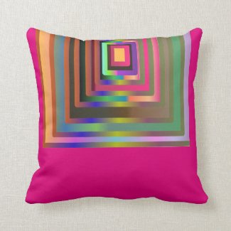 Colorful gradient squares pink customizable pillow