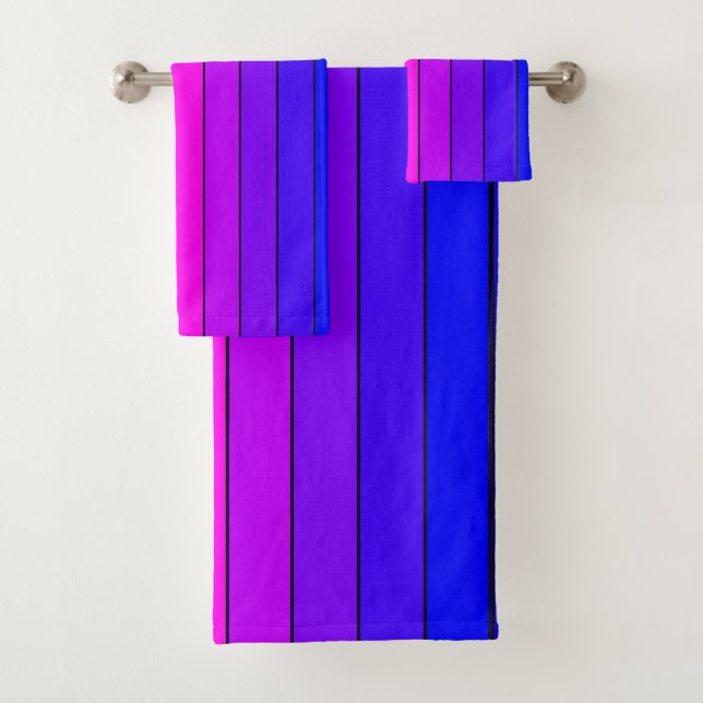 Colorful Gradient Stripes Bath Towel Set (Insitu)