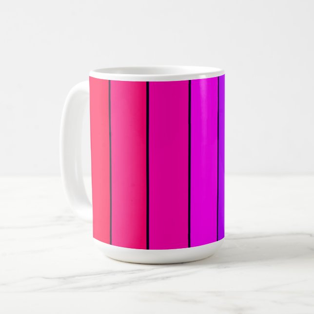 Colorful Gradient Stripes Coffee Mug (Front Left)