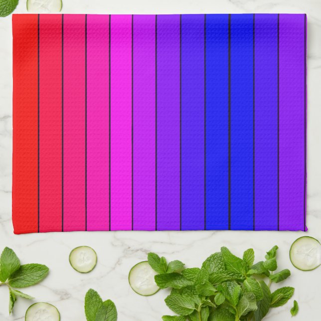 Colorful Gradient Stripes Kitchen Towel (Folded)