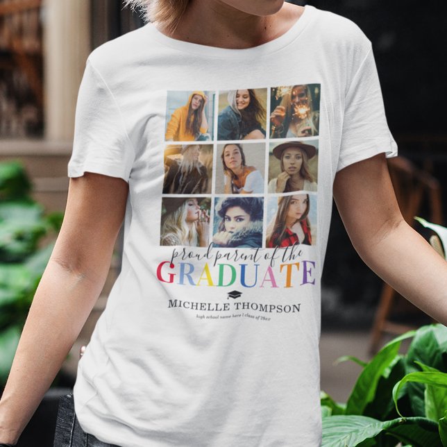 Colorful Graduate Tribute Photo Collage T-Shirt (Creator Uploaded)
