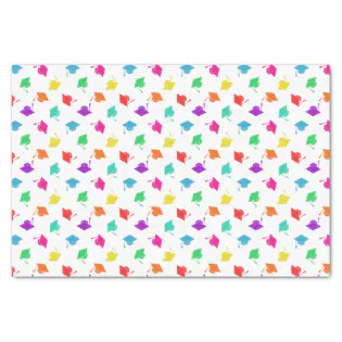 Colorful Graduation Cap Pattern Tissue Paper