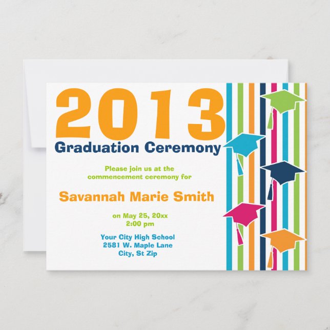 Colorful Graduation Ceremony Invitations (Front)