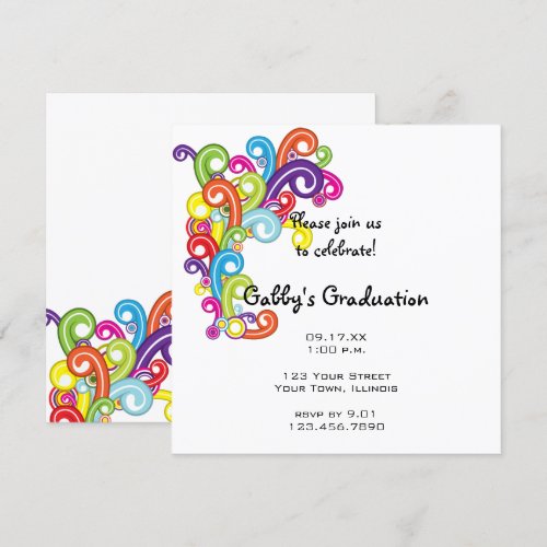 Colorful Graduation Party Invitation