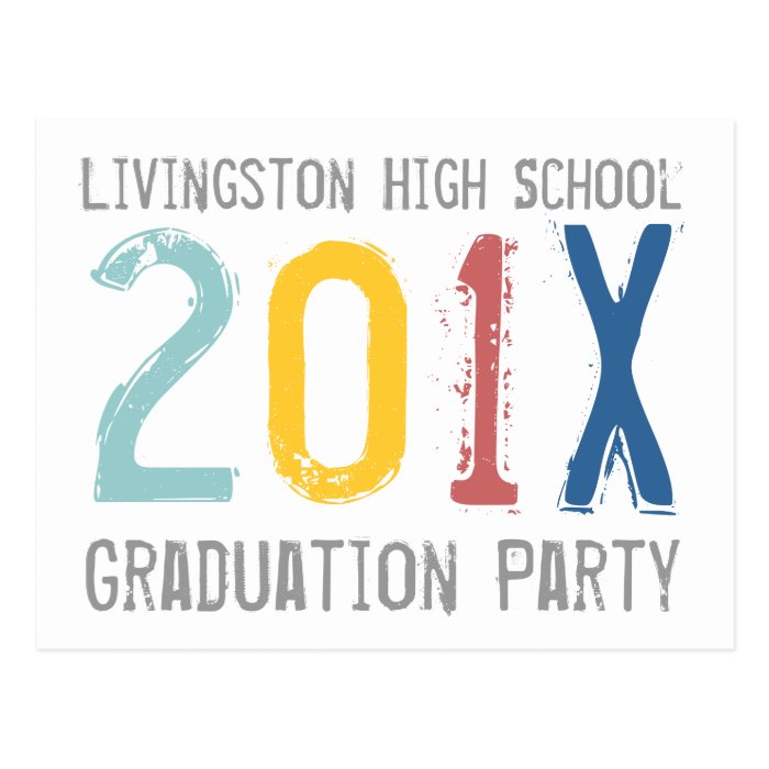 Colorful Graduation Party Invitation Postcard