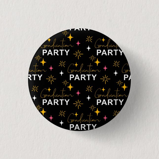 Colorful Graduation Party Paper  Button (Front)