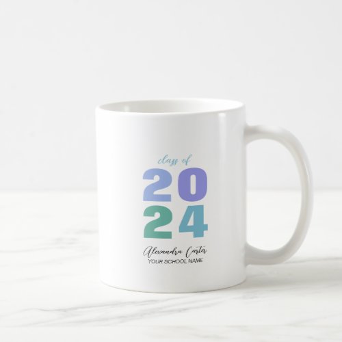 Colorful Graduation Year Personalized Name Gift  C Coffee Mug
