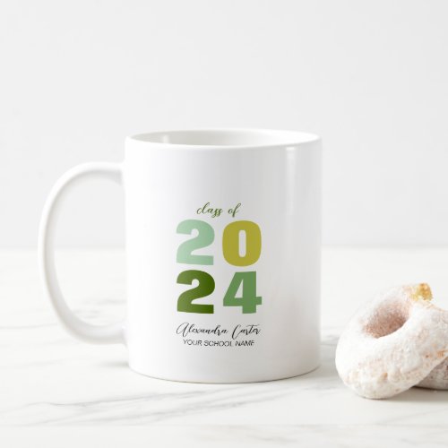 Colorful Graduation Year Personalized Name Gift  C Coffee Mug
