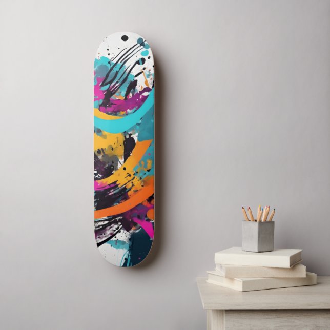 Colorful Graffiti Abstract Skateboard (Wall Art)
