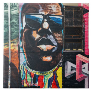 Colorful Graffiti African American Ceramic Tile