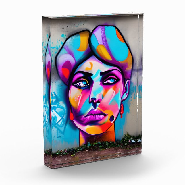 Colorful Graffiti Art | Beautiful Woman Photo Block (Left)